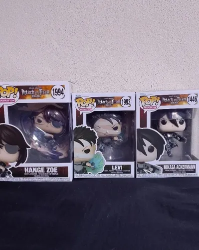 Lote 3 Funko Pop Attack On Titan Hange, Levi E Mikasa Original