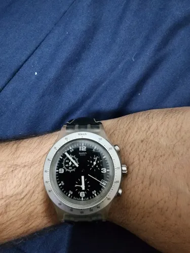 Relógio cronógrafo Swatch Irony Diaphane Chrono "Firestorm"