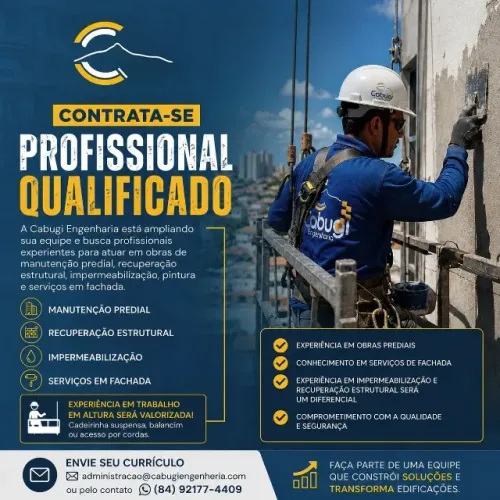 Contrata-se Profissional Qualificado para Obras Prediais