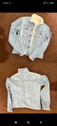 Jaqueta jeans forrada feminina 