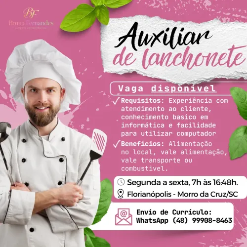 VAGA: AUXILIAR DE LANCHONETE