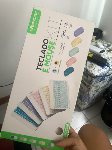 Kit teclado e mouse Bluetooth tablet notebook celular