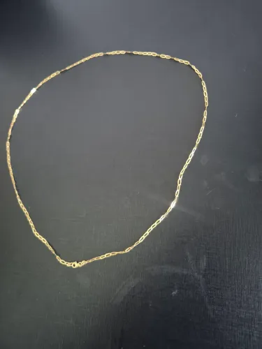 Corrente de ouro 18k malha grumet alongados 60 cm