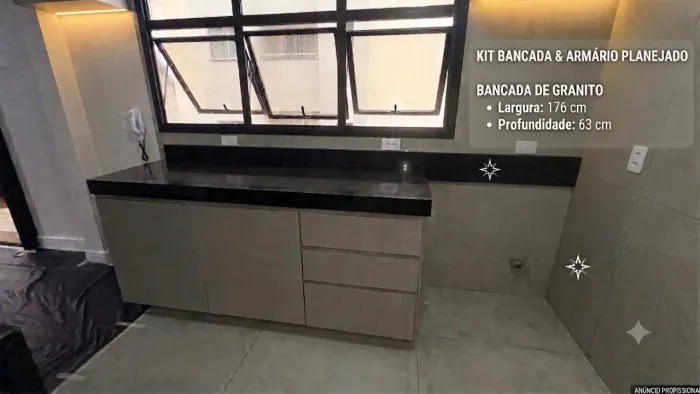 Pedra e armário planejado