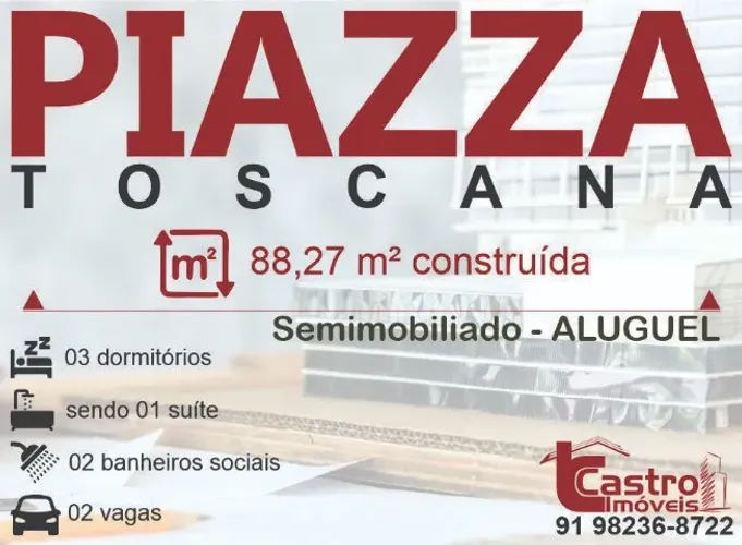 Alugo apto de 3/4 com 02 vagas no Residencial PIAZZA TOSCANA. C017