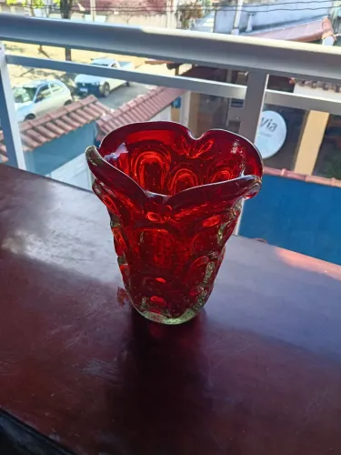 Jarro de cristal murano vermelho