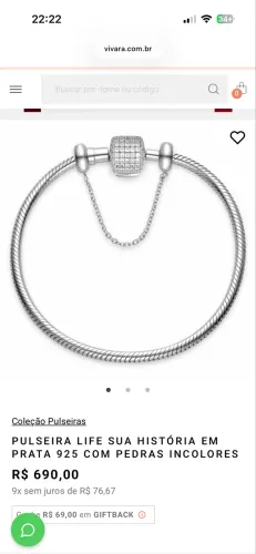 Pulseira Vivara tam 18