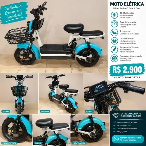 Moto Elétrica 2 Lugares com Cesto - R$ 2.900