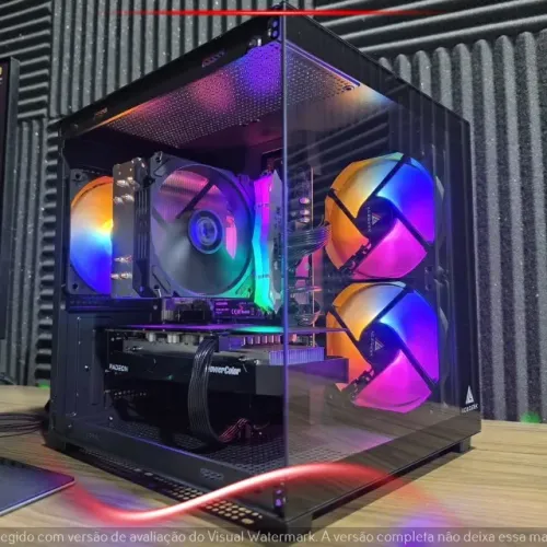 PC Gamer Ryzen 5 5500 RX 7600 16GB 512GB NVMe RGB Preto