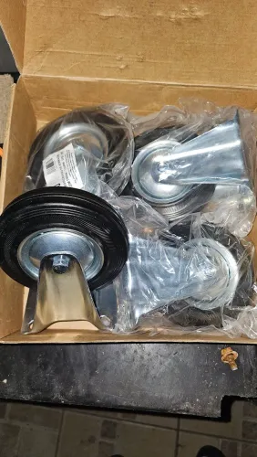 Kit Rodízio Borracha 5 Polegadas