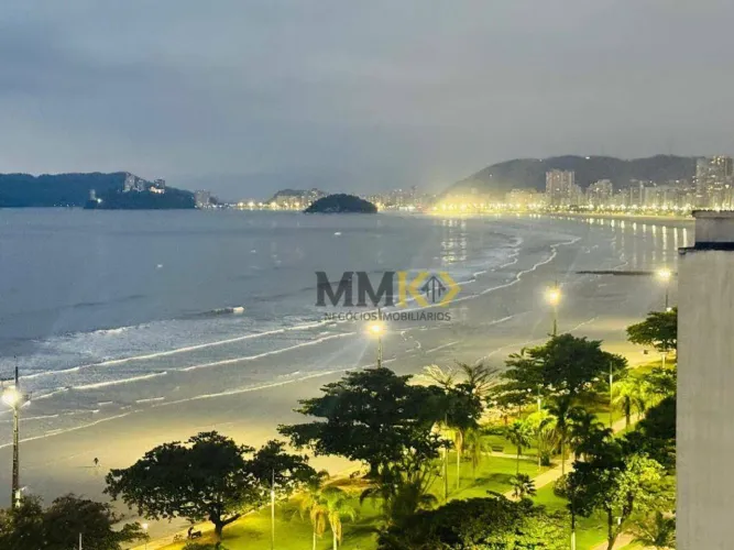 Studio com vista mar panorâmica no Embaré  prédio frente praia no Canal 5