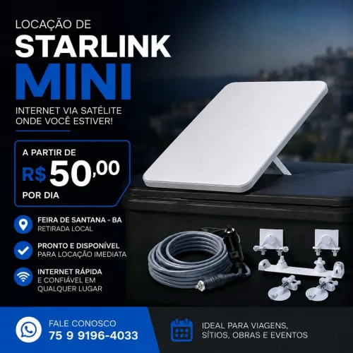 Alugo Starlink a partir de 50 reais a diária 