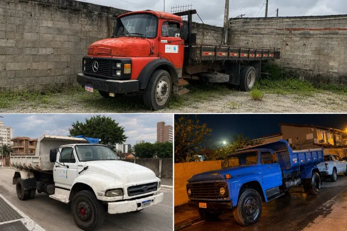 3 caminhões prontos para uso, funcionando e em dia