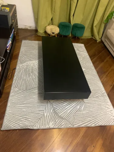 Mesa de Centro Madeira em laca preta fosca L 1,40m X C 60cm X Altura 9 cm