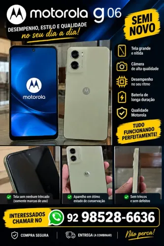 Motorola g06 sem nenhum tricado apenas marcas de uso, entrego em toda manaus!