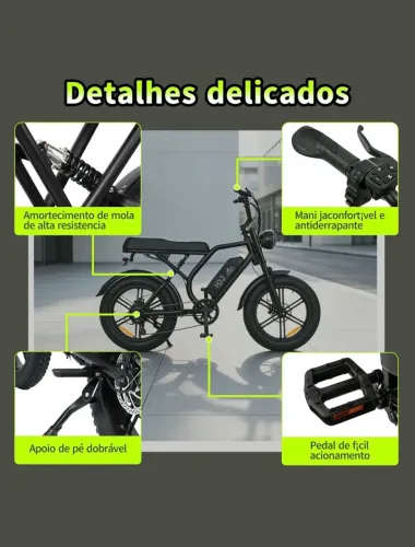 Bicicleta Elétrica Hdj 1000w 48v Com Freios Hidráulicos
