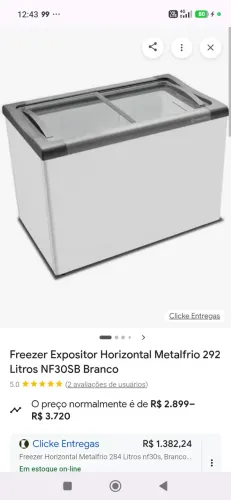 Freezer horizontal duas tampas deslisante *39