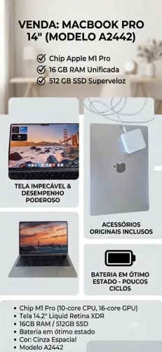 Macbook Pro M1 16GB 512GB