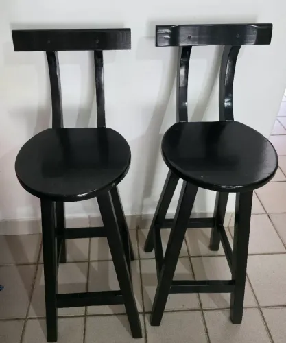 2 bancos altos em madeira - banqueta