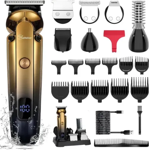 Kit Barbeador Sem Fio HT-6168 para Nariz Orelha Barba e Corpo Prova d'Água