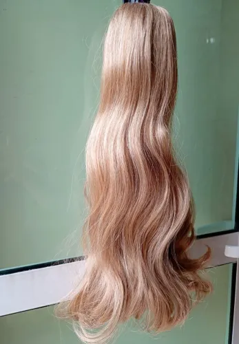 Aplique de cabelo ondulado 40cm, presilha