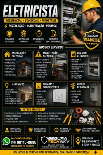 Eletricista Residencial e Comercial | Instalação Elétrica | Manutenção | Ribeirão Preto