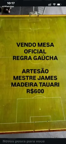 Mesa Futebol de Botão - Oficial Regra Gaúcha