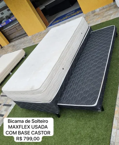 Cama de solteiro BICAMA MAXFLEX com BASE CASTOR USADA - ENTREGAMOS