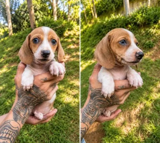 Dachshund trazendo carinho para sua família