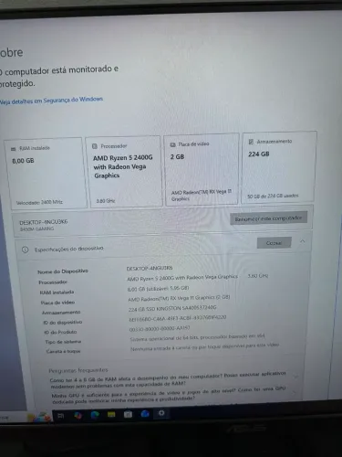 Pc completo com monitor e periféricos