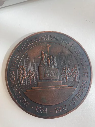 Medalha Antiga de Bronze 1962 - Fundação de São Paulo (Padre Manoel da Nóbrega)