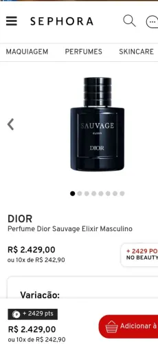 Perfume sauvage elixir original, menor preço do Brasil, tam 150ml