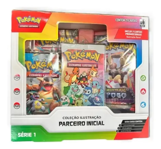 Box Pokémon Coleção Ilustração Parceiro Inicial - Series 1 - 30 Anos - PT-BR