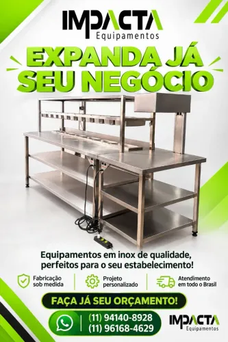 Linha de montagem para hamburgueria e pizzaria sob medida
