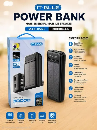 Carregador 30mah Portátil Solar Power Bank