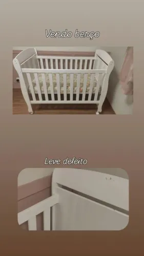 Guarda roupa e berço infantil todo branco