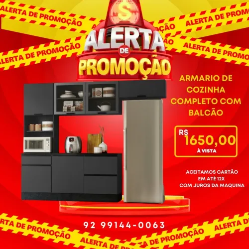 Armário de cozinha completo com balcão