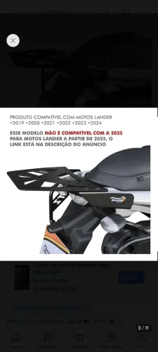 Suporte para baú XTZ 250 Lander