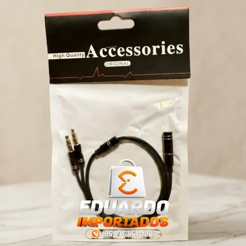 Cabo Divisor P2 para Headset Gamer e PC - Conecta Fone + Microfone