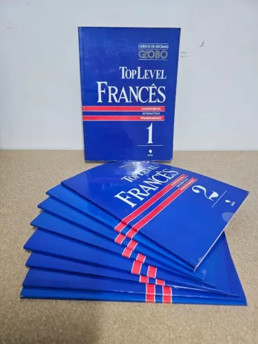 Coleção completa do curso de idiomas Globo Top Level de Francês 9 livros