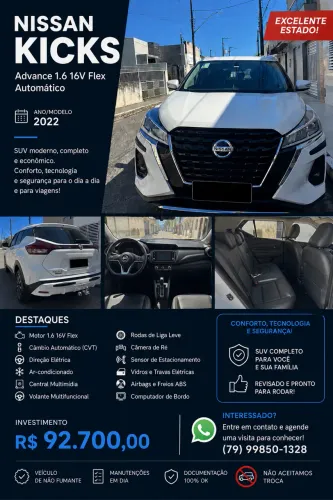 Nissan Kicks Advance 1.6 16V Flex AUT 2022