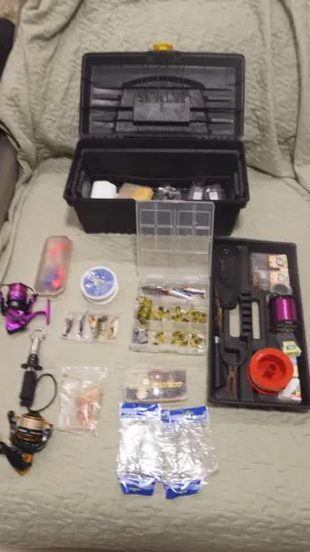 KIT Completo Pesca - Pescaria - Iscas - Vara - Molinete