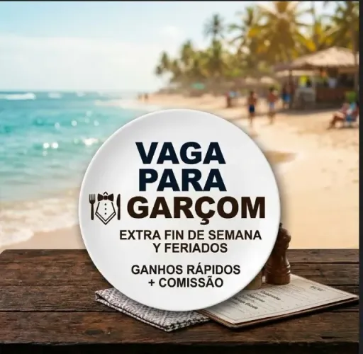 RENDA EXTRA GARANTIDA: GARÇOM / GARÇONETE PARA FINS DE SEMANA E FERIADOS!