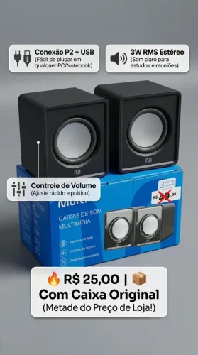 Caixas de Som Multimídia PC/Notebook (Marca Multi)