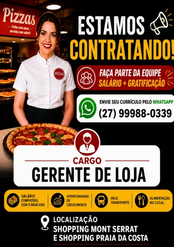Vaga Gerente de Loja - Vila Velha ou Serra