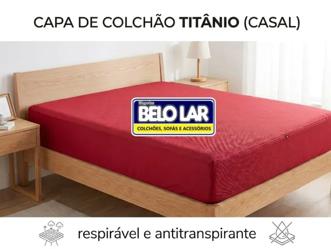 Capa para Colchão Titânio Casal cor Vermelho 