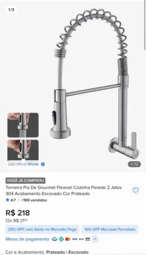 Torneira Pia De Gourmet Flexivel Cozinha Parede 2 Jatos