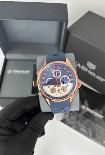Relógio TAG Heuer Carrera Calibre 1887 Rose Gold Azul Premium