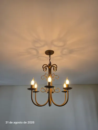 LUSTRE LUMINÁRIA FERRO