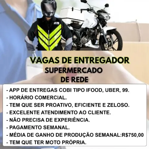VAGA DE ENTREGADOR MOTOBOY